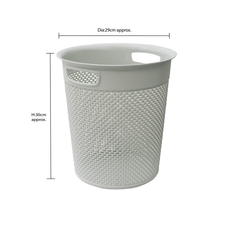 JVL Droplette Design Plastic Bin, 12L, 30 x 29cm Approx,