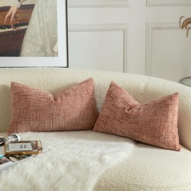 Mandioo Set of 2 Chenille Cushion Covers, Decorative Cushion Covers, Cosy Soft Cushion Cover, Sofa Cushion, Decorative Cushion, Couch Cushion, Decorative Cushion Cover for Bedroom, Living Room, 40 x