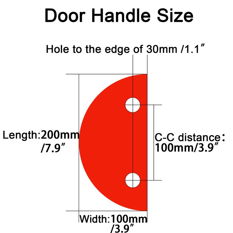 HMXBTO Half-Round Pull Handle, Double-Sided Heavy-Duty Aluminum Push-Pull Handle, Commercial-Grade
