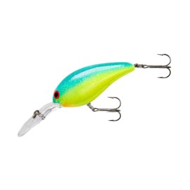 Norman Lures Deep Little N Crankbait Bass Fishing Lure, 9-12 Foot Depth, Fishing Gear and Accessories, 2 1/2", 3 oz, Chartreuse/Blue