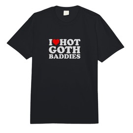 I Love Heart Goth Baddies Hot Emo Alt Dark Edgy Colored Hair Comfort Colors Adult Heavyweight T-Shirt