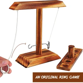 Ring Toss® Game | Wooden Skill Game | Premium Quality | Hanging Ring Thrower | Who Will Be the Fastest ? | Indoor & Outdoor | Kids & Adults | 100% Wood | 100% Fun | SparkL®
