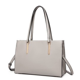Miss Lulu Shoulder Bag Women's Handbag Large Handbag Elegant PU Leather Shoulder Bags Women Shopper Bags Adjustable Shoulder Strap Briefcase, gray, Retro