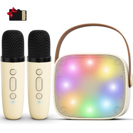 Machine de karaoké Avec 2 Microphones, Mini Machine de karaoké Pour Enfants et Adults, Enceinte Musicale Bluetooth, cadeaux de Noël Pour Filles, Jouets Pour 3 à 12 ans