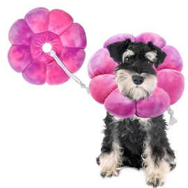 Flower Cat Cone, Cat Cone Collar Dog Cone Soft Recovery E-Collar Dog Elizabethan Collar for Dogs and Cats to Stop Licking (Rose Purple, L)