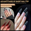 50pcs/box Transparent Seamless Fake Nail Soft Full Cover Trapezoidal Oval
