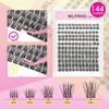 Lash Clusters Kit 144Pcs D Curl Lash Extension Kits Eyelash