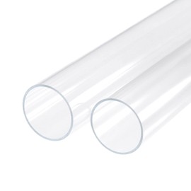 Recogwood 2Pcs Acrylic Pipe Clear Rigid Round Tube 46mm ID 50mm OD 305mm for Lamps and Lanterns, Water Cooling System
