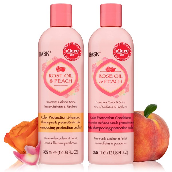 HASK ROSE OIL + PEACH Shampoo and Conditioner Set -