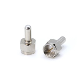 THE CIMPLE CO Coaxial F Type (F-Pin / F81) Voltage Blocking 75 Ohm Terminator with DC Short for Coax and RF - RF Signal (AC) and Power or Voltage (DC) Should be Blocked or Capped - Pack of 25
