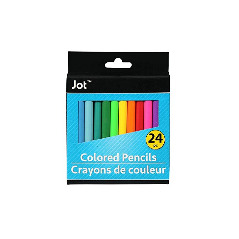 Jot 24 Piece Mini Colored Pencils Arts Craft School Supplies