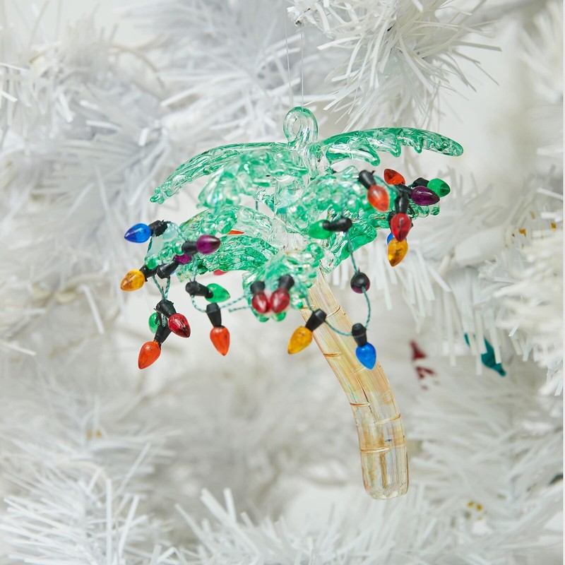 C&F Home Palm Tree with Christmas Lights Beach Coastal Christmas