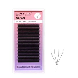COAST GIRL 4D W Lashes Eyelash Extensions Premade Volume Fans 0.07 C 11mm