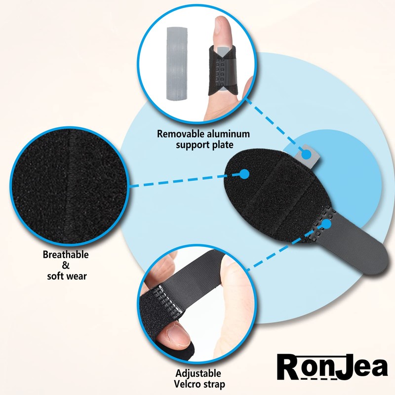 RonJea 5 Pcs Trigger Finger Splints: 5 Single Straps Finger