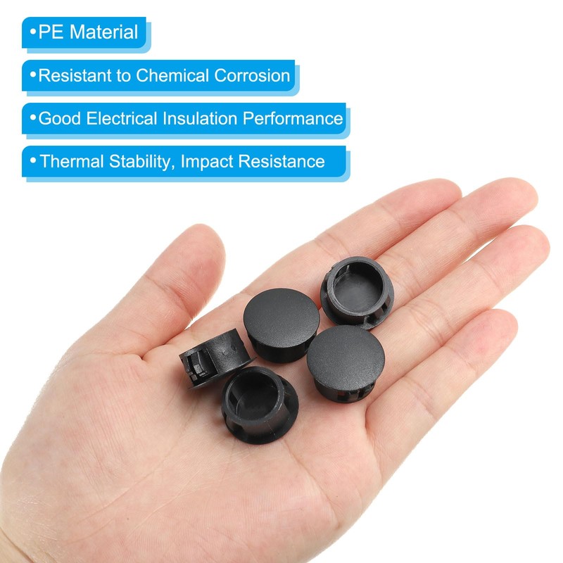 PATIKIL 30pcs 16mm (5/8") Plastic Hole Plugs Flush Type Round