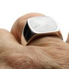 Solid signet ring made of 925 silver with special howlite,