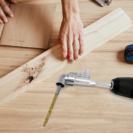 QWORK® 2Pcs 105 Degree Drill Adaptor Set, Angle Drill Attachment, for Power Drill Tool