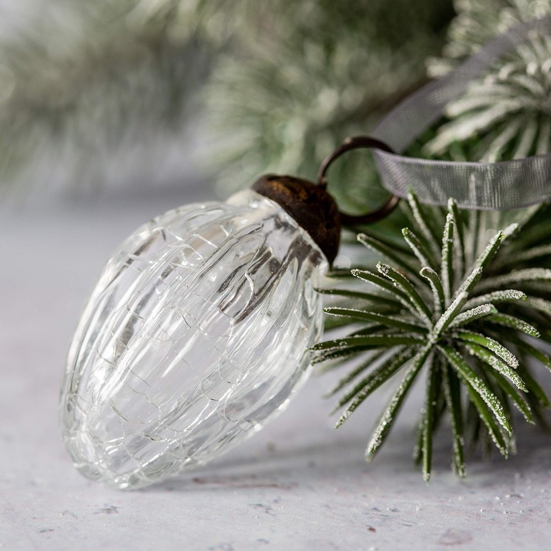 Aurora Christmas Set of 6 Pinecone Christmas Baubles, 1"