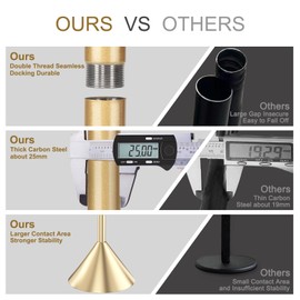 ZOZOE Metal Modern Coat Racks, Golden Cactus Coat Rack Freestanding with Cone Base, Golden Heavy-duty Coat Rack Stand with 8 Hooks for Bags, Hats, Entryway, Office