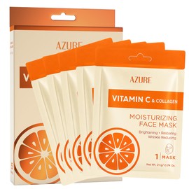 AZURE - Mascarilla facial hidratante de vitamina C y colágeno, antienvejecimiento, profundamente hidratante y reafirmante, máscara iluminadora,