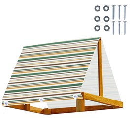 Playset Canopy Replacement 43" × 90", Playset Tarp Replacement, Waterproof 600d Oxford Cloth Swing Set Replacement Tarp, Playground Accessories for Kids Backyard Playground (Green Stripe)