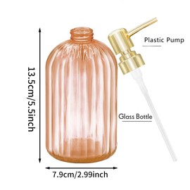 Soap Dispenser - 2 Pack 14 Oz Kitchen Soap Dispenser with Pump, Bathroom Transparent Soap Dispenser Bottle for Hand Soap, Dish Soap or Lotion (Ambre)