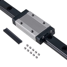 BEVDICNC MGN12 350mm Black Linear Rail Guide,1PCS Linear Motion Guides with 1PCS MGN12H Linear Bearing Sliding Carriage Block for CNC and 3D Printer Machine