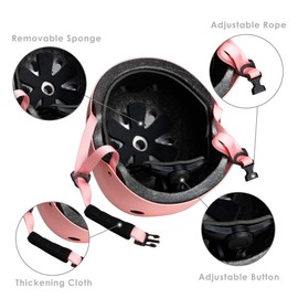 S SPOFINE Kids Bike Helmet, Toddler Helmet for Youth Adult, Knee Pad Elbow Pad Wrist Guard Protective Gear Set for Skateboard, Bike, Skating, Cycling