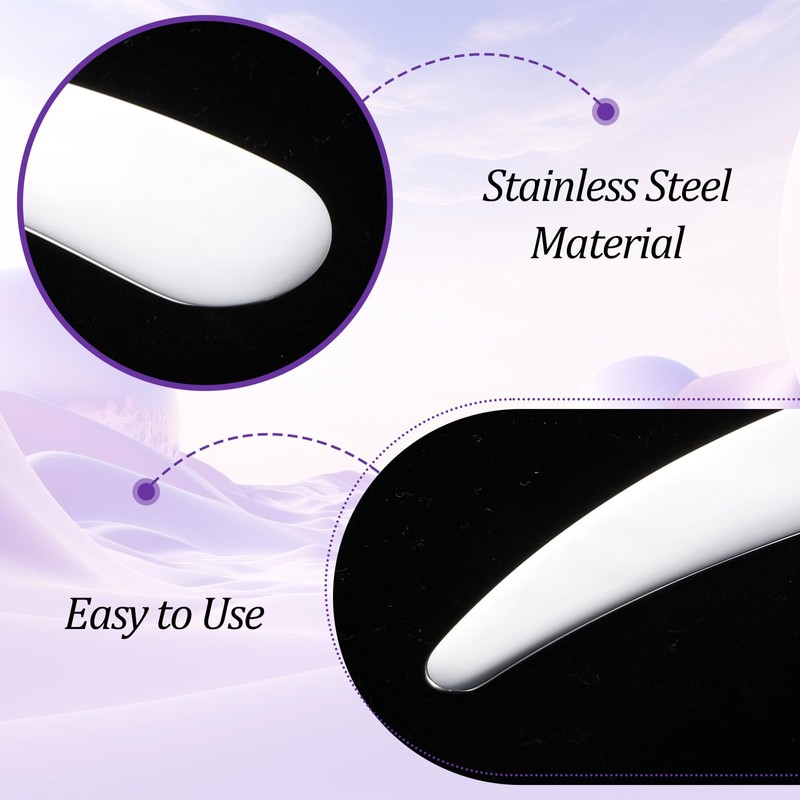 LLOUSSAK 3 spatole cosmetiche, in acciaio inox, curvo per make-up,