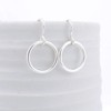 Small Sterling Silver Open Circle Hoop Earrings Delicate Everyday Dangle