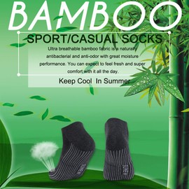 Bamboo Socks, Sunew Unisex Super Soft Cushioned Comfortable No Show/Low-cut Workout Socks 3 Pairs Dark Grey S