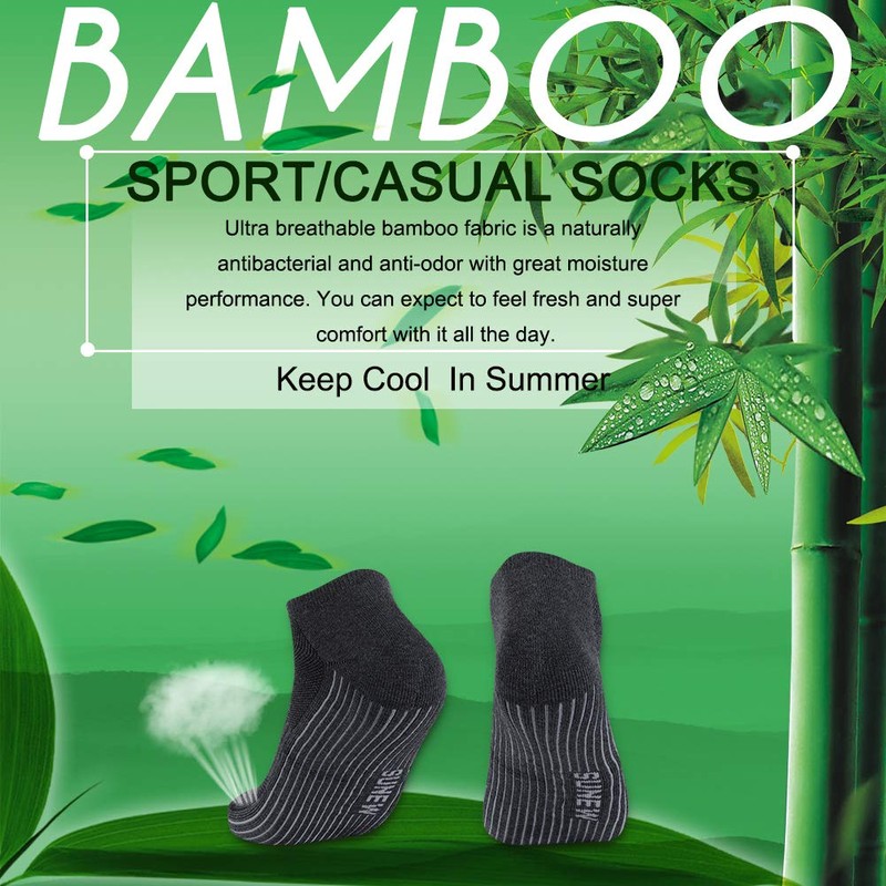 Bamboo Socks, Sunew Unisex Super Soft Cushioned Comfortable No Show/Low-cut