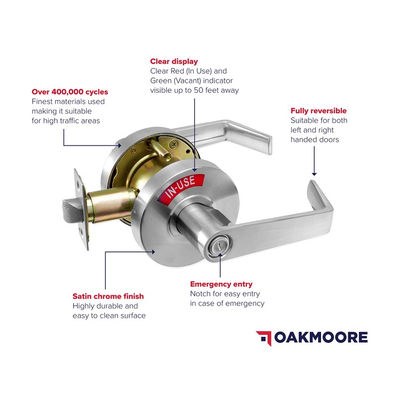 OAKMOORE Commercial Door Handle | Vacant Occupied & Commercial Restroom