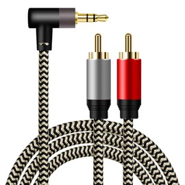 Tbrand 3.5mm to 2RCA Audio Cable,Hanprmeee [Dual Shielded Gold-Plated] 3.5mm Male to 2RCA Male Stereo Audio Adapter Coaxial Cable Nylon Braided AUX RCA Y Cord for Smartphones,MP3,HDTV.(10m/30ft)