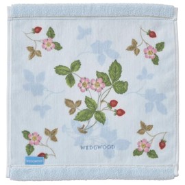 Nishikawa TT43805601 Imabari Handkerchief Towel, 9.8 x 9.8 inches (25 x 25 cm), Washable, 100% Cotton, Wedgwood, Wild Strawberry, Soft, Made in Japan, Blue