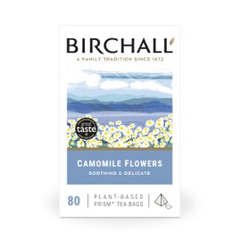 Birchall Tea Bags, Camomile Tea Gift Set, Caffeine Free Tea Bursting with Full Flavour, Perfect Vegan Gifts, 80 Plant-Based Prism Tea Bags