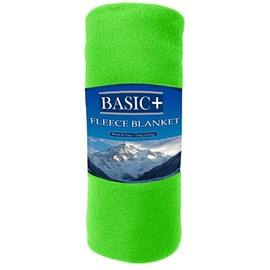 Wholesale Case Packed Fleece Throw Blankets & Decorative Furniture Covers Bulk of 24 by Premium – 100% Soft, Warm Polyester – Solid Assorted, Individual Colors Available – 50x60 Size - Lime Green