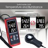 Light Meter Digital Illuminance Meter with Ambient Temperature Measuring and