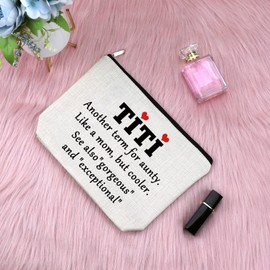 Funny Auntie Gift Aunt Gift from Niece and Nephew Makeup Bag Birthday Gift for Aunt Auntie Cosmetic Bag Mothers Day Gift for Auntie Christmas Thanksgiving Gift Travel Cosmetic Pouch