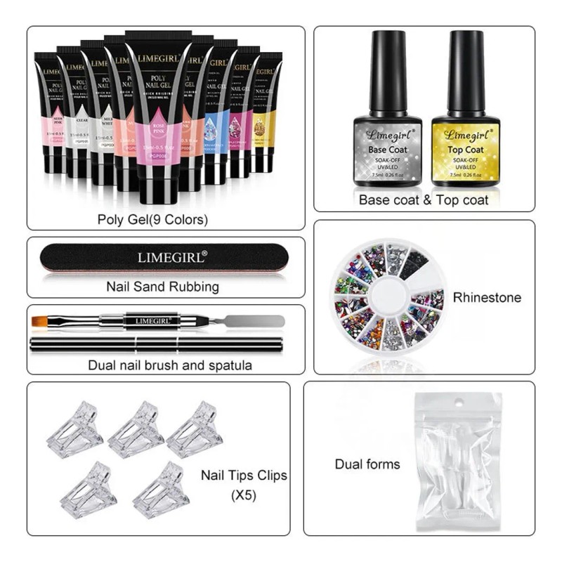 Complete Acrylic & Polygel Nail Kit – 21-Piece Set for
