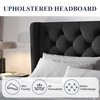 Allewie Full Size Bed Frame with Button Tufted Wingback Headboard,