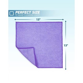 REUCLOTHIM Microfiber Cleaning Cloth 24 Pack Cleaning Towels,13"x13" Highly Absorbent Cleaning Supplies,Lint-Free Dusting Cloths for Kitchen, Dish,Window，Household Cleaning.(Purple)