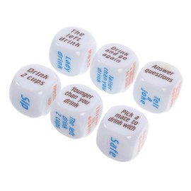 Totority 6pcs Creative Drinking Game Dice Fun Entertainment Dice for Parties Bars Ktv and English Drinking Game Dices for Adults
