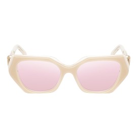 Reptile Cryptodira Pink FL-41 Reading Glasses +1.50 Beige White Crystal Women Blue Light Sensitivity Migraine Glasses FL41