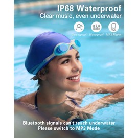 Horigay Bone Conduction Headphones -Open-Ear Bluetooth Headphones & 32GB MP3 Player, IP68 Waterproof, Secure Fit for Workouts, Running and Swimming, Built-in Microphone