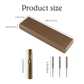 NAESM Mini Brass Bolt Action Pen, Portable Travel Metal Design Pocket Pen for Gifting and Everyday Use, Comes with 3 Replacement Pen Refills and Gift Box