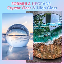 Epoxy Resin 1Gallon - Crystal Clear Epoxy Resin Kit - No Yellowing No Bubble Art Resin Casting Resin for Art Crafts, Jewelry Making, Wood & Resin Molds(1/2 Gallon x 2)