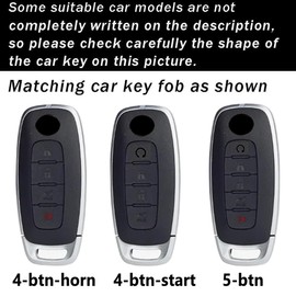 ontto Car Key Cover with Keychain Fit for Nissan Rogue Pathfinder X-Trail Versa Kicks Ariya Qashqai Teana 2023 2024 Smart Remote Key Fob Bag Premium Leather Key Housing Handmade Key Skin Blue