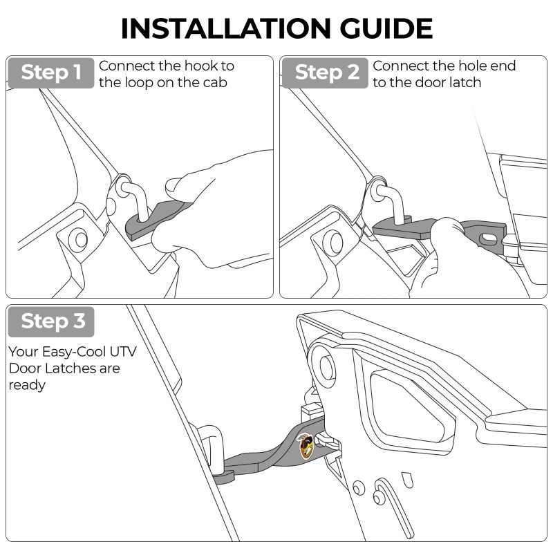 Keep Smiling Polaris UTV Door Latches Opens Door 5" for
