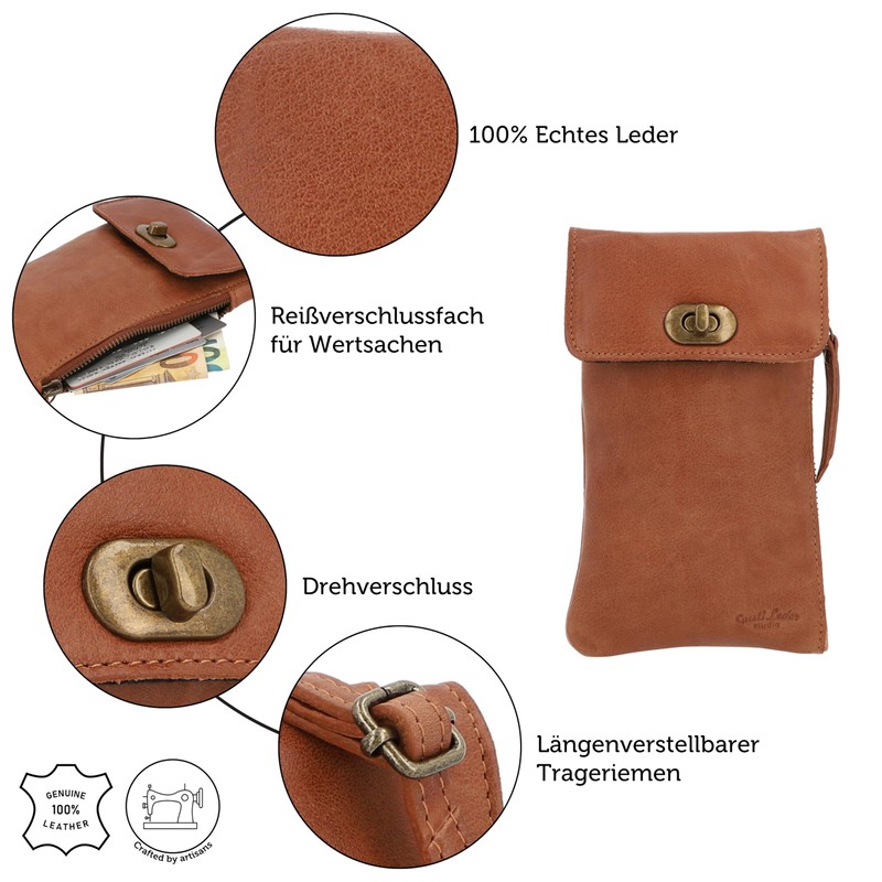 Gusti Elio Women's Leather Shoulder Bag Brown Leather, brown